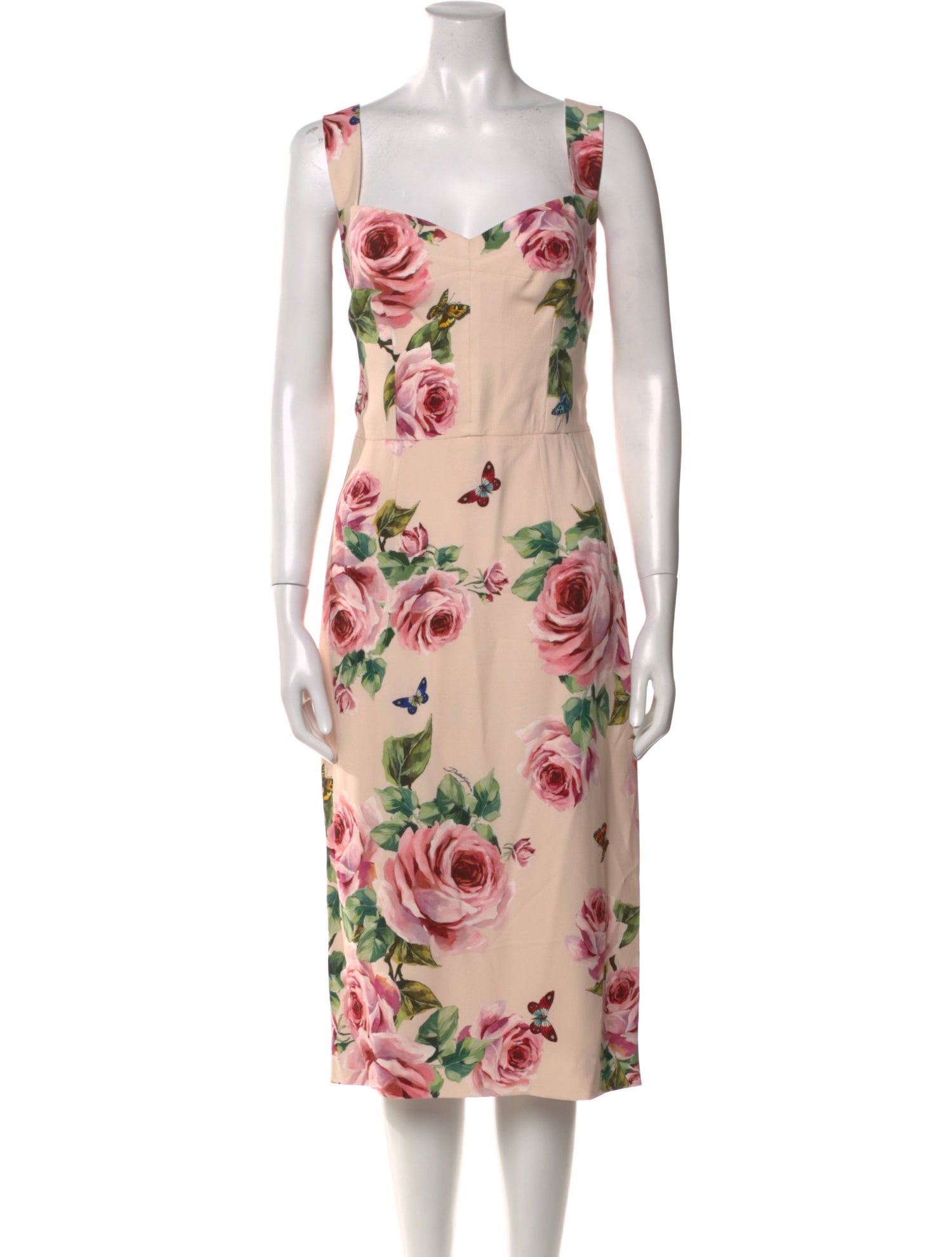 Dolce & Gabbana Floral Print Midi Length Dress