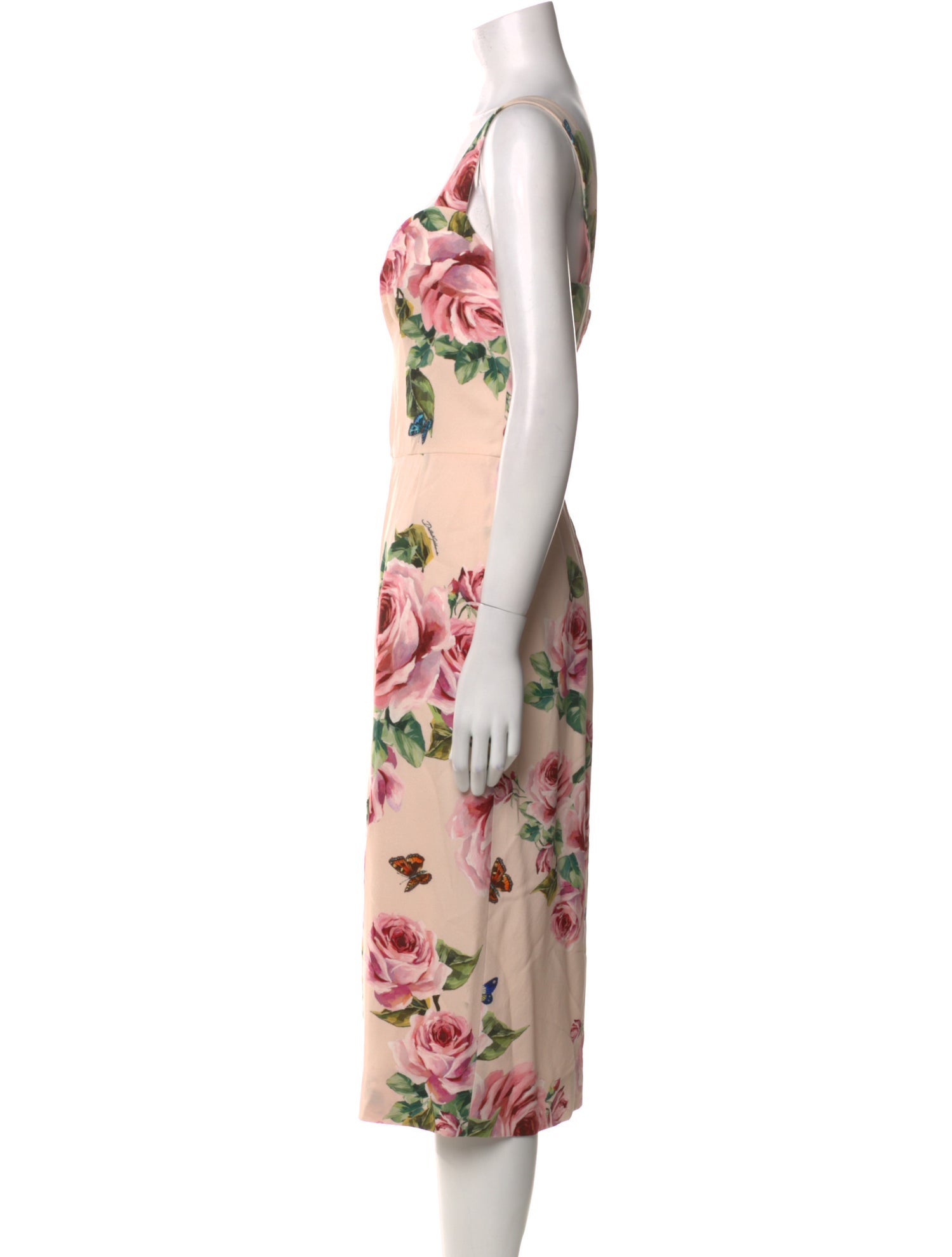 Dolce & Gabbana Floral Print Midi Length Dress