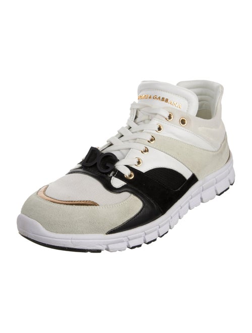 Dolce & Gabbana Suede Colorblock Pattern Sneakers
