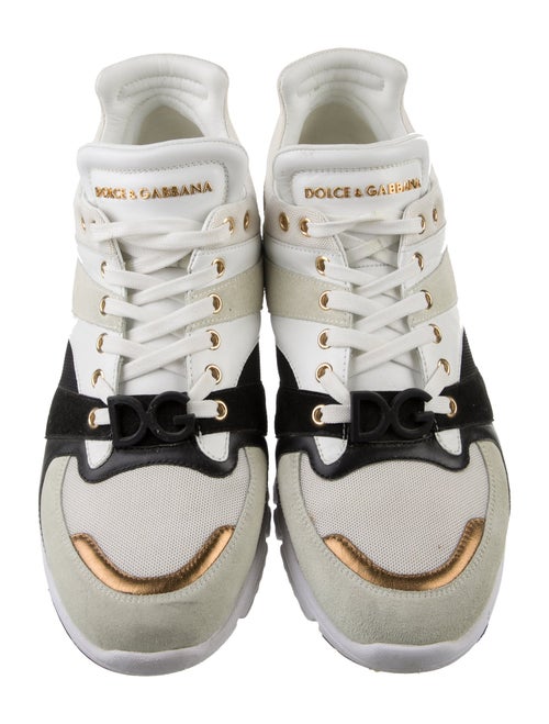 Dolce & Gabbana Suede Colorblock Pattern Sneakers