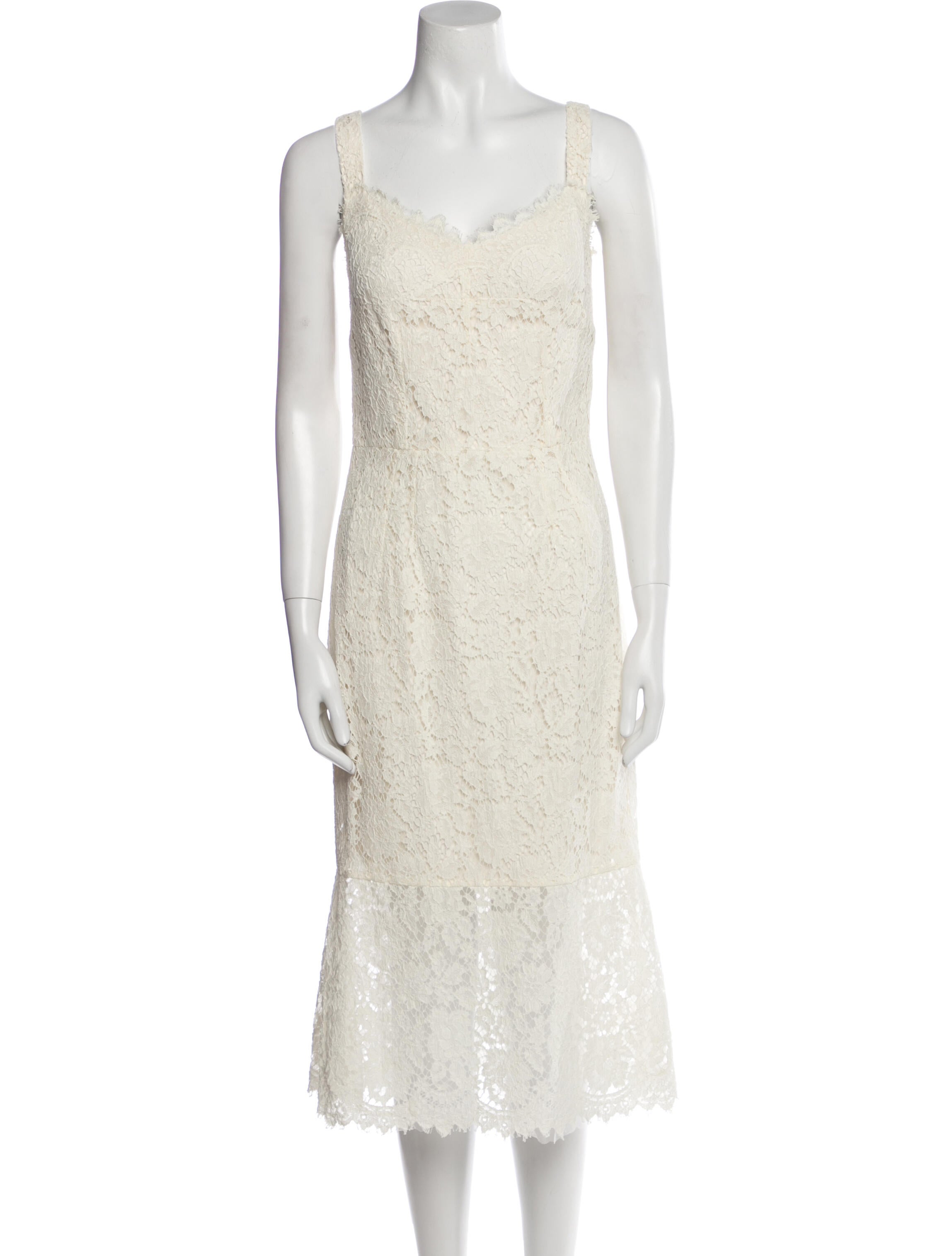 Dolce & Gabbana Lace Pattern Midi Length Dress