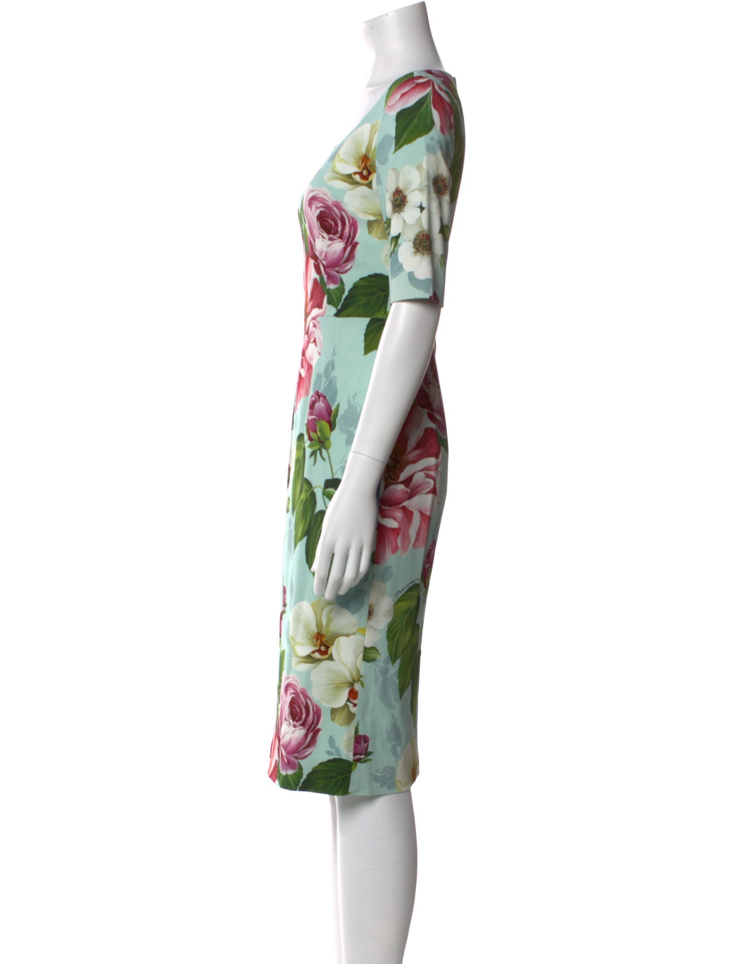 Dolce & Gabbana Floral Print Midi Length Dress