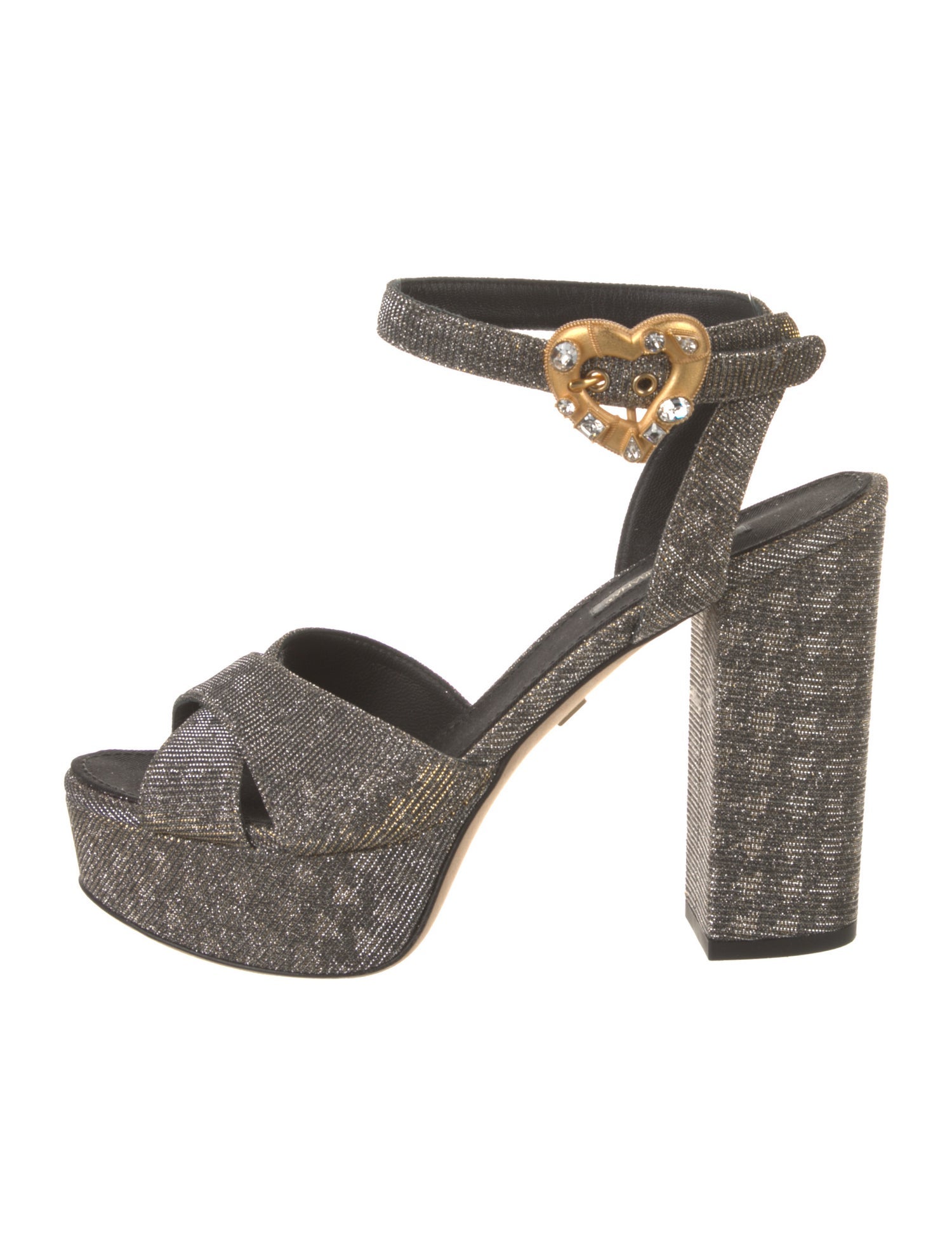 Dolce & Gabbana Glitter Crystal Embellishments Sandals