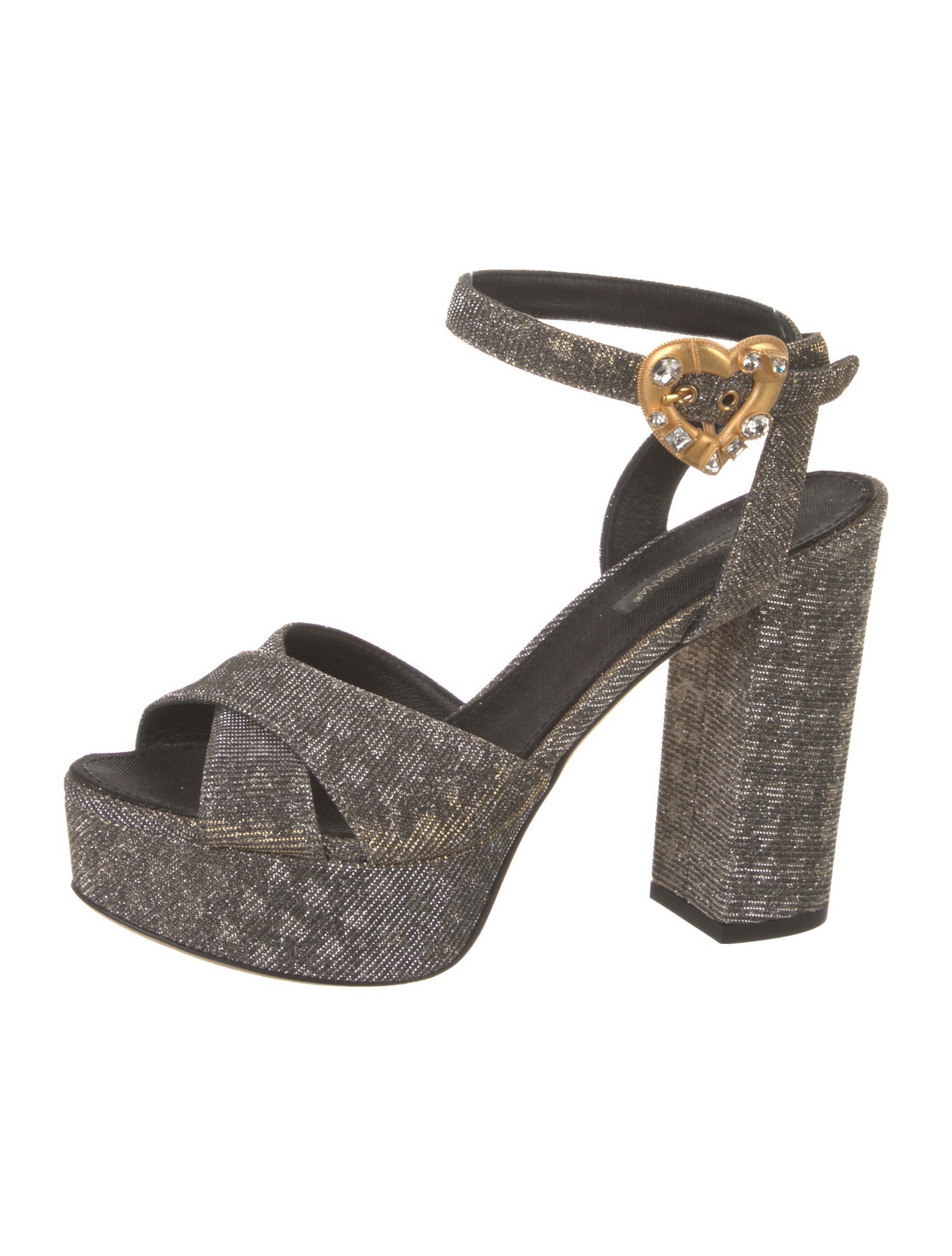 Dolce & Gabbana Glitter Crystal Embellishments Sandals