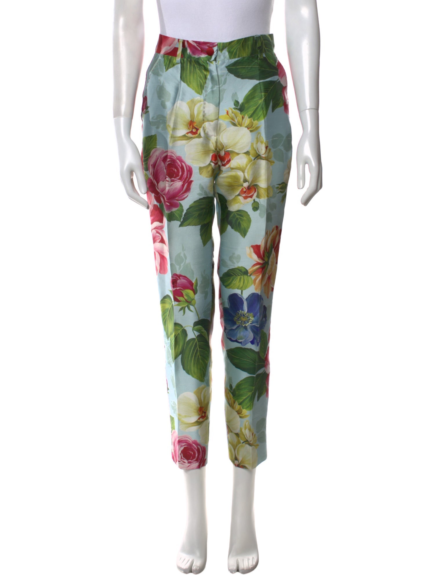 Dolce & Gabbana Silk Straight Leg Pants