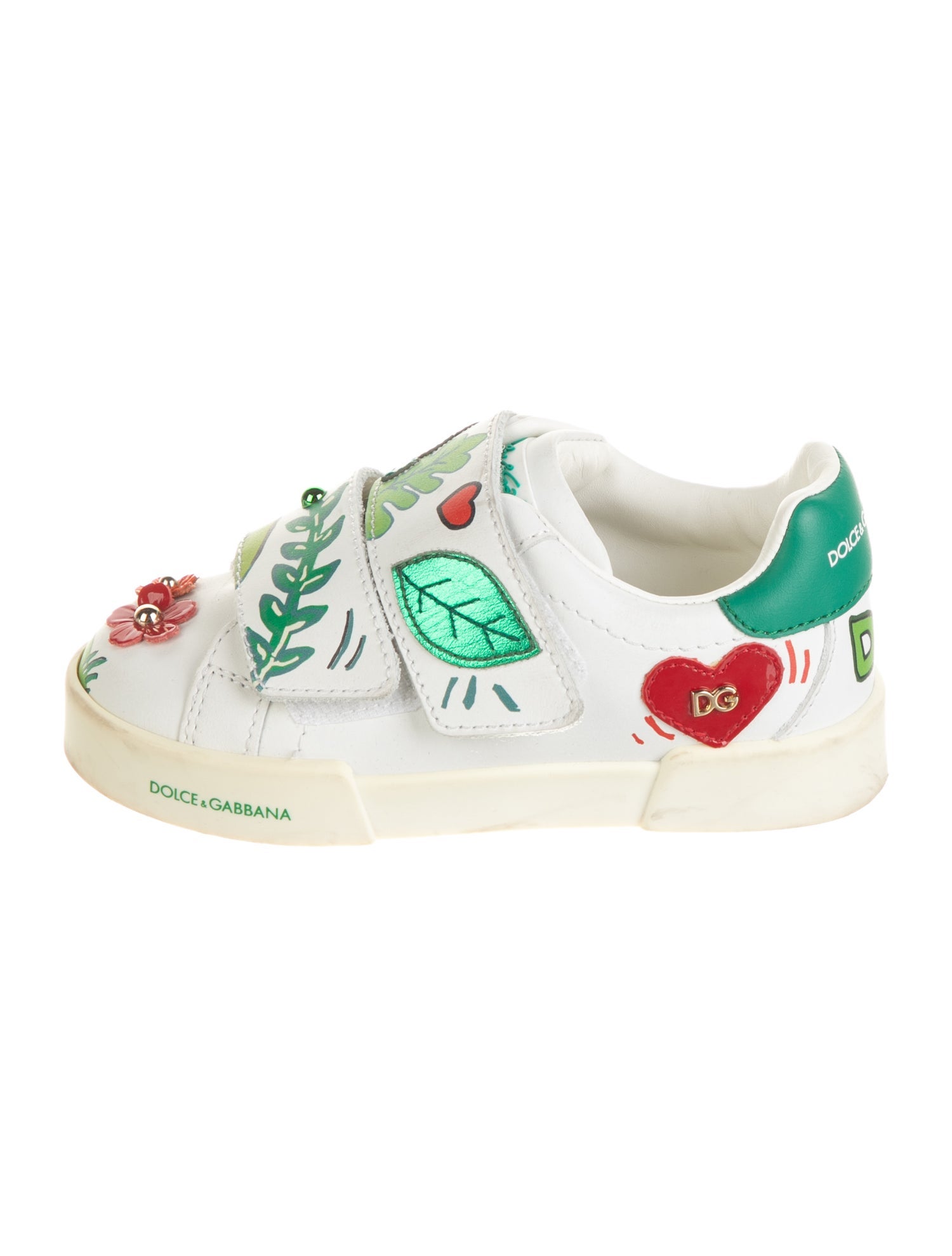 Dolce & Gabbana Kids' Leather Low Top Sneakers