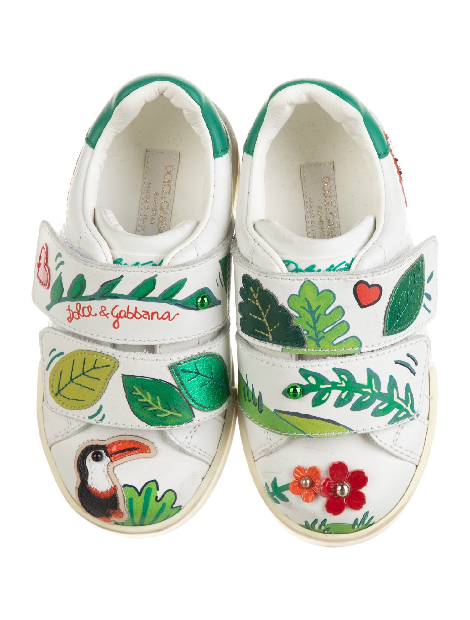 Dolce & Gabbana Kids' Leather Low Top Sneakers