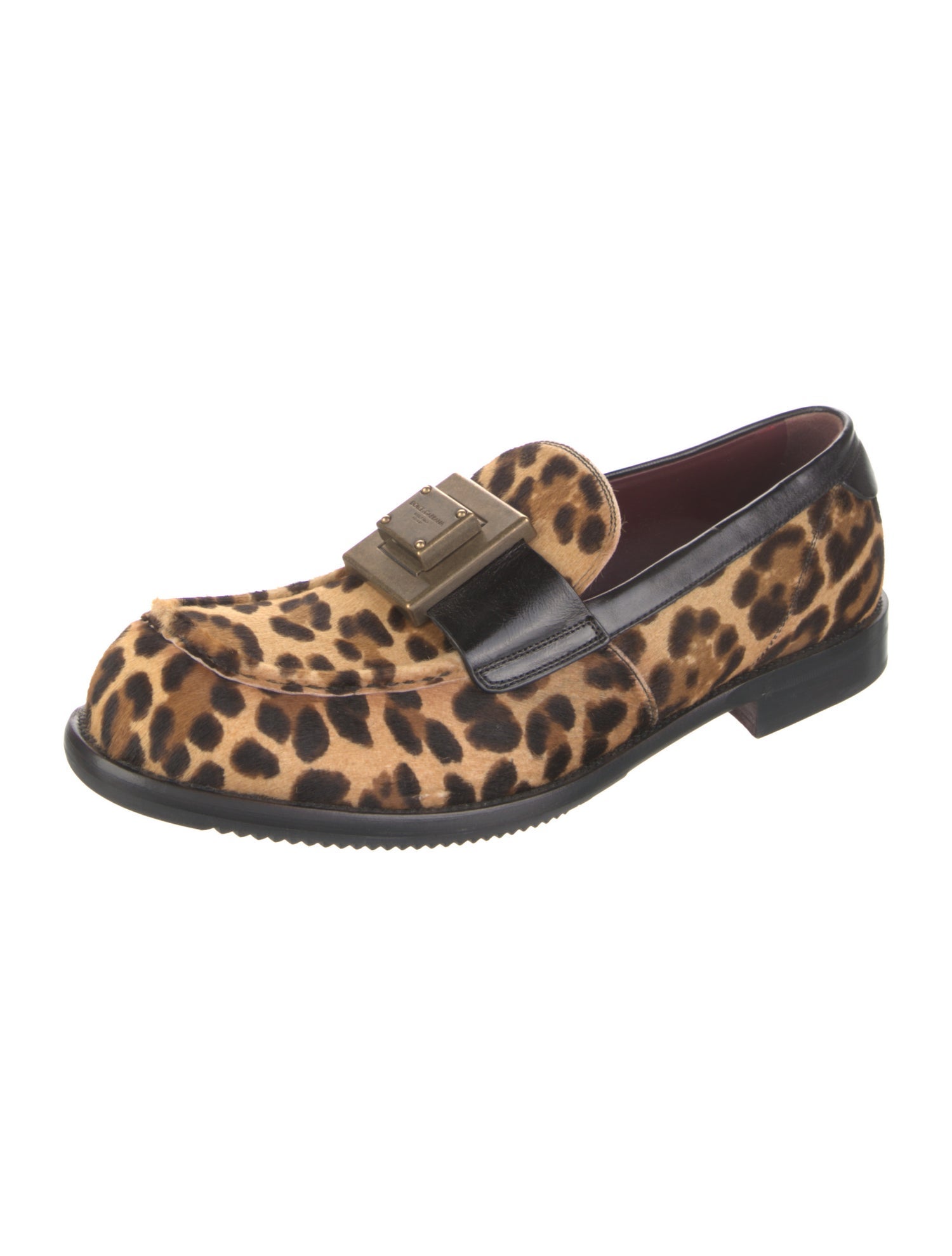 Dolce & Gabbana Ponyhair Animal Print Loafers