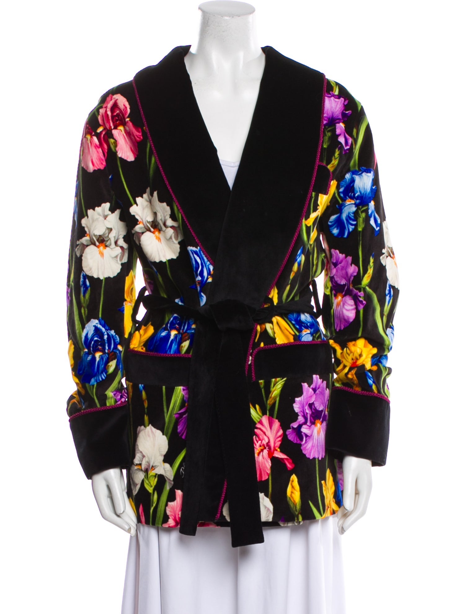 Dolce & Gabbana Floral Print Fur Jacket w/ Tags