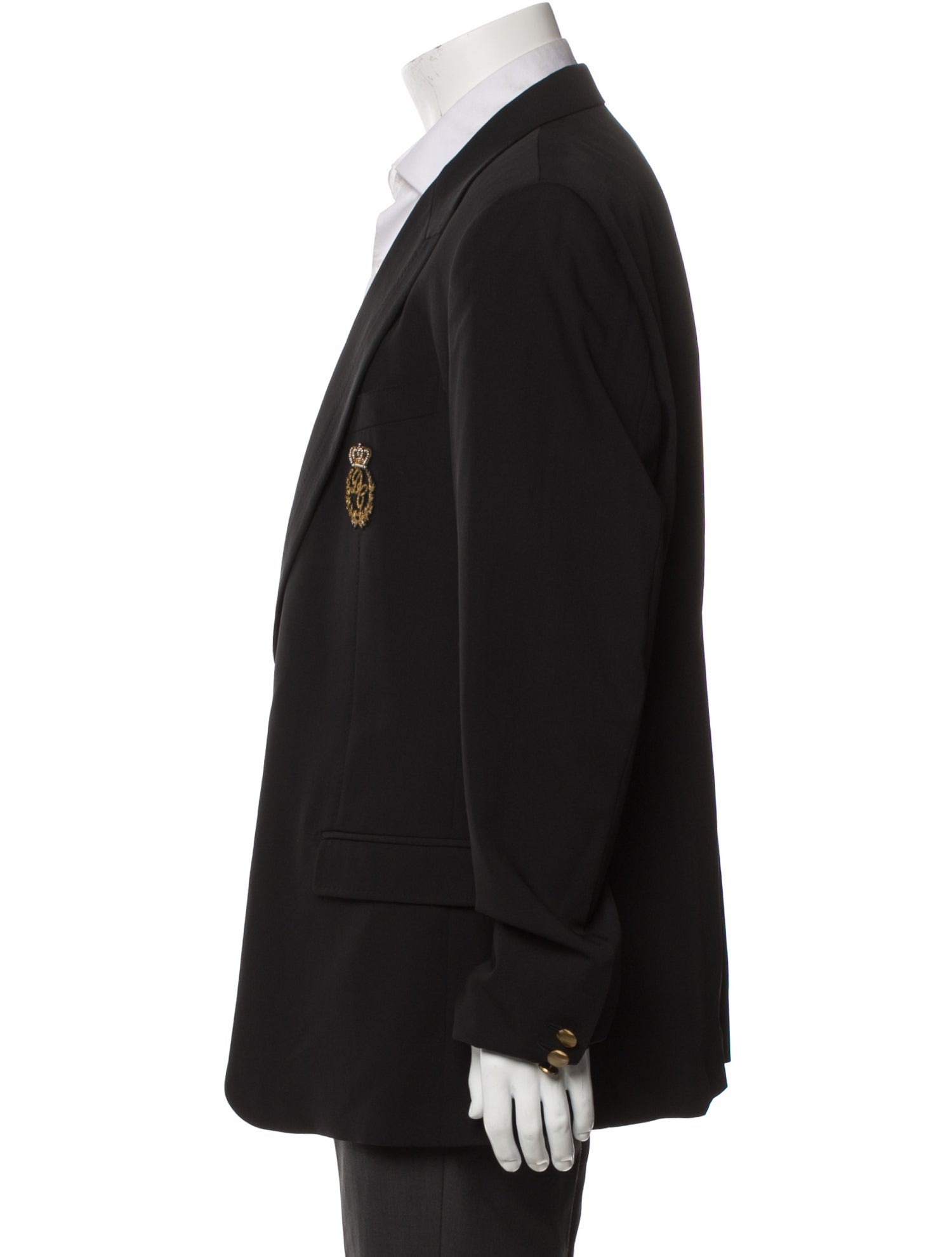 Dolce & Gabbana Virgin Wool Embroidered Accent Blazer