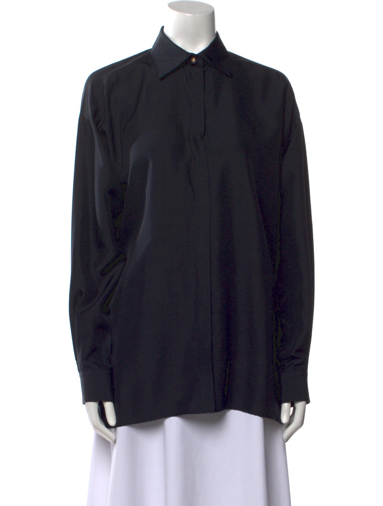 Dolce & Gabbana Silk Long Sleeve Button-Up Top