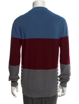 Dolce & Gabbana Virgin Wool Colorblock Pattern Pullover