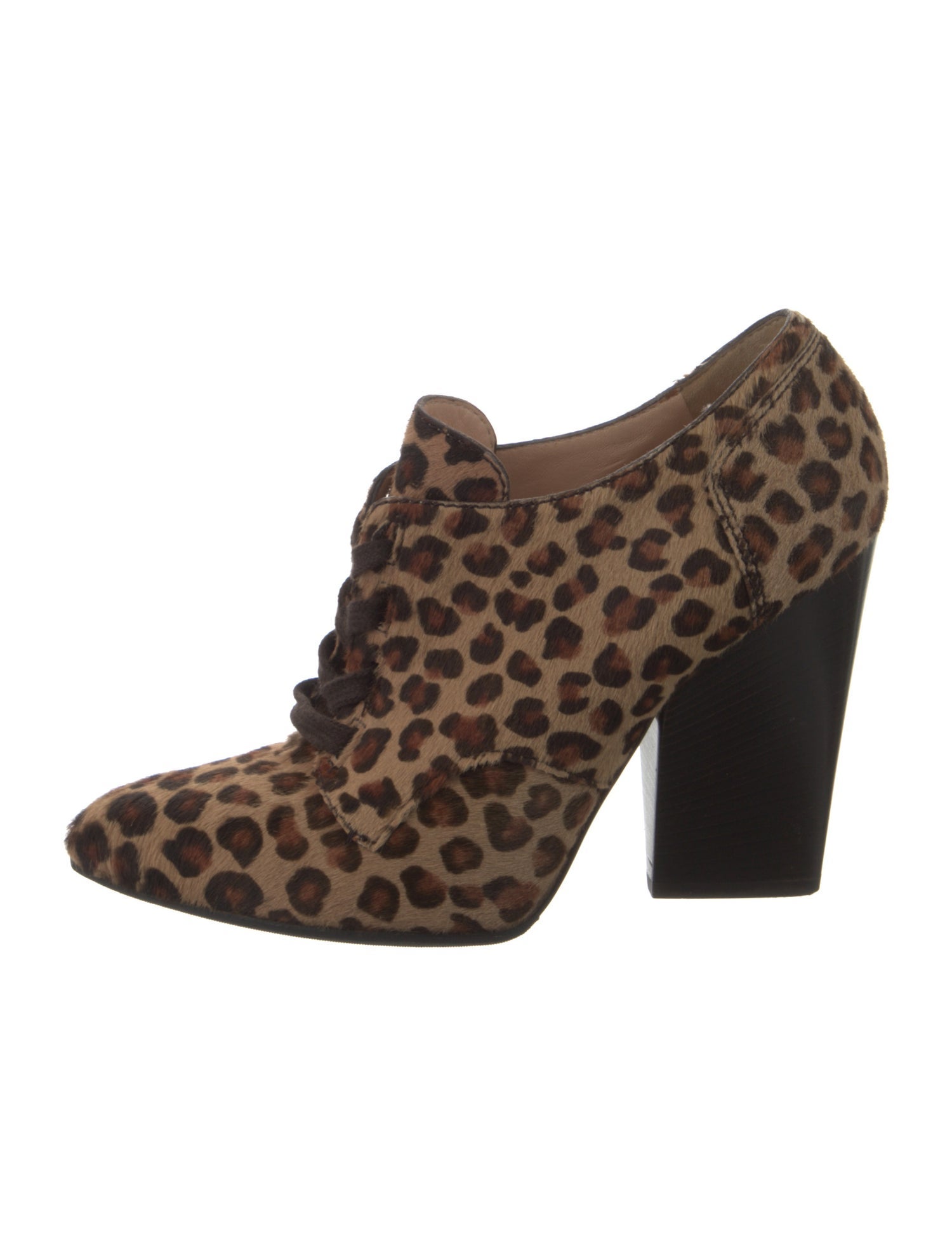 Dolce & Gabbana Ponyhair Animal Print Lace-Up Boots