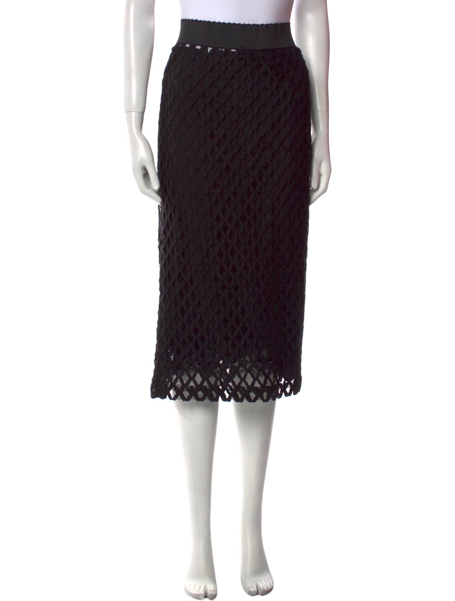 Dolce & Gabbana Lace Pattern Midi Length Skirt