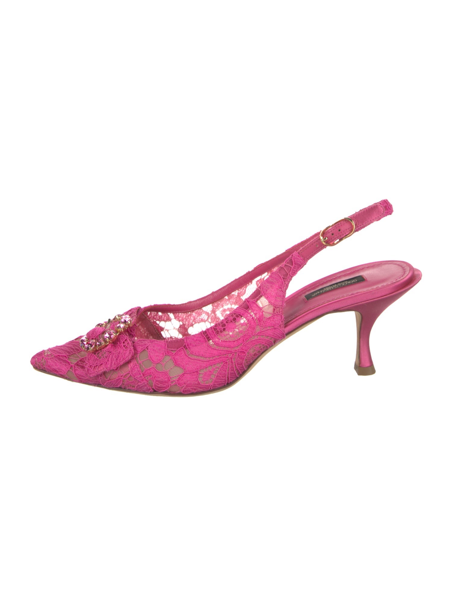 Dolce & Gabbana Lace Pattern Slingback Pumps