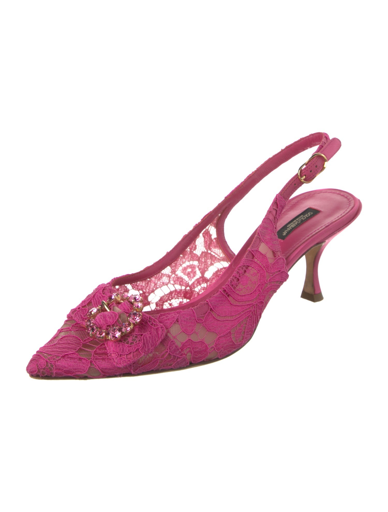 Dolce & Gabbana Lace Pattern Slingback Pumps