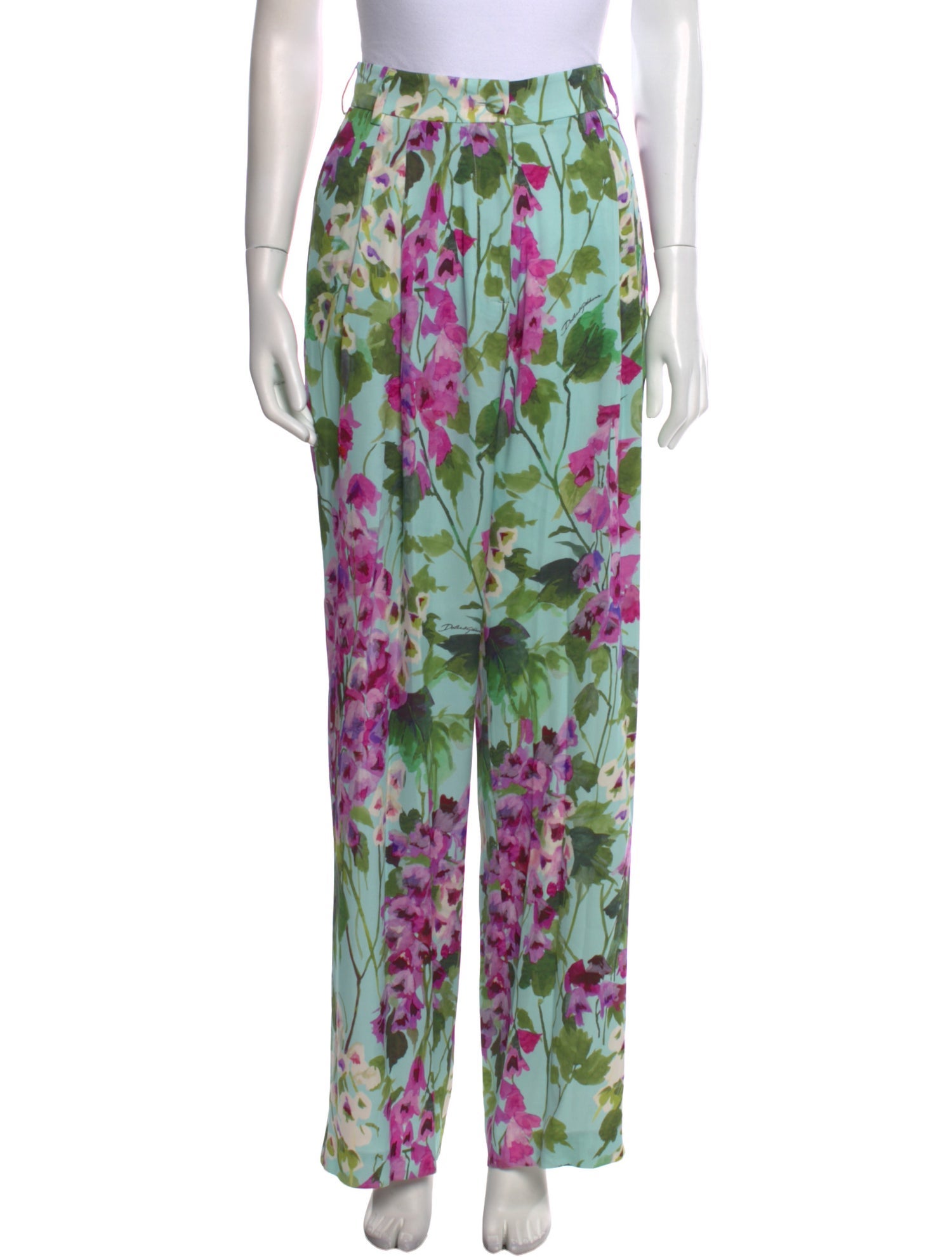 Dolce & Gabbana Silk Wide Leg Pants