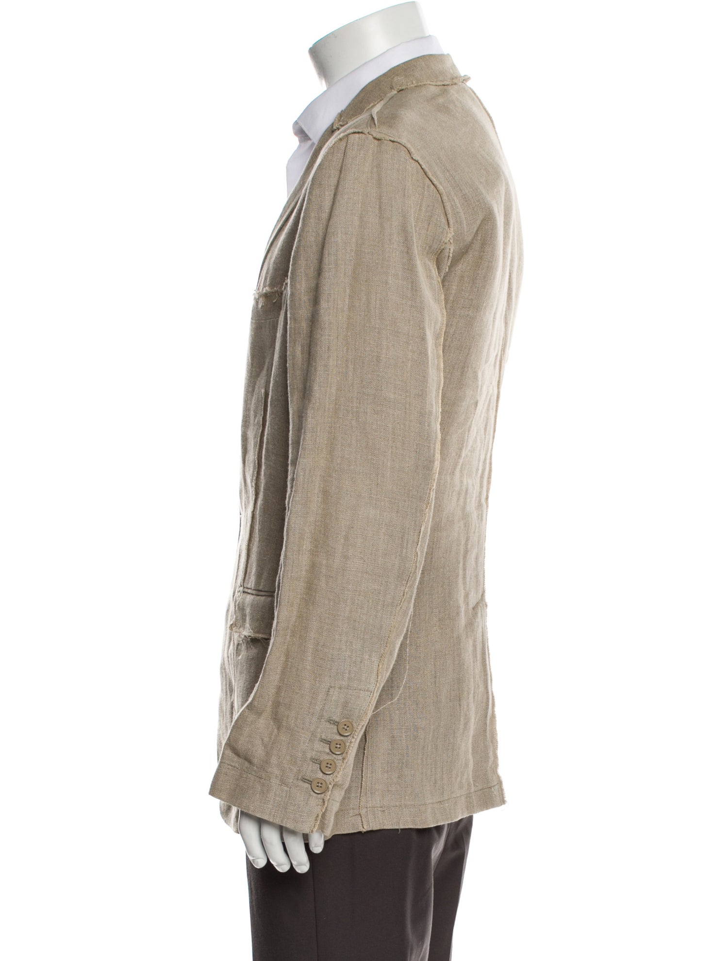 Dolce & Gabbana Linen Raw-Edge Trim Blazer