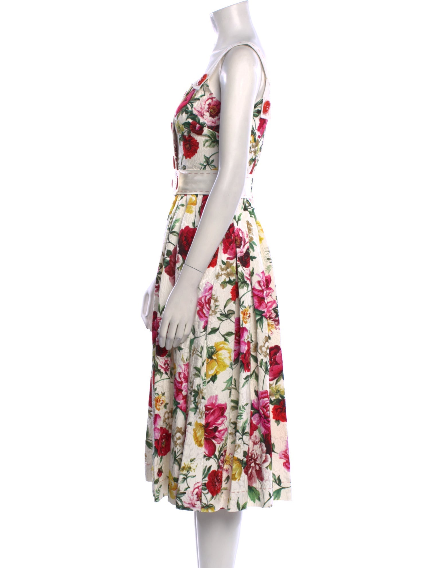 Dolce & Gabbana Floral Print Midi Length Dress w/ Tags