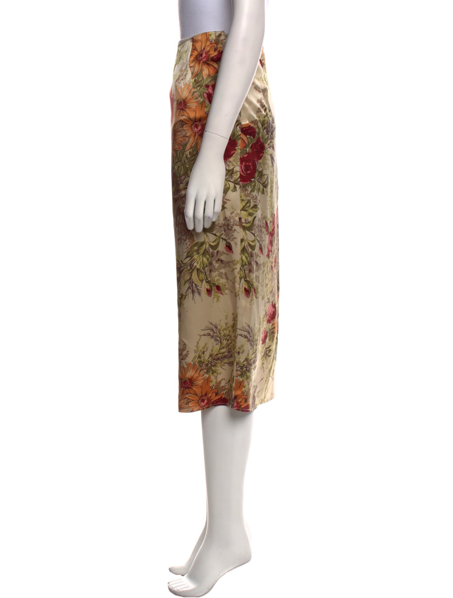 Dolce & Gabbana Silk Midi Length Skirt