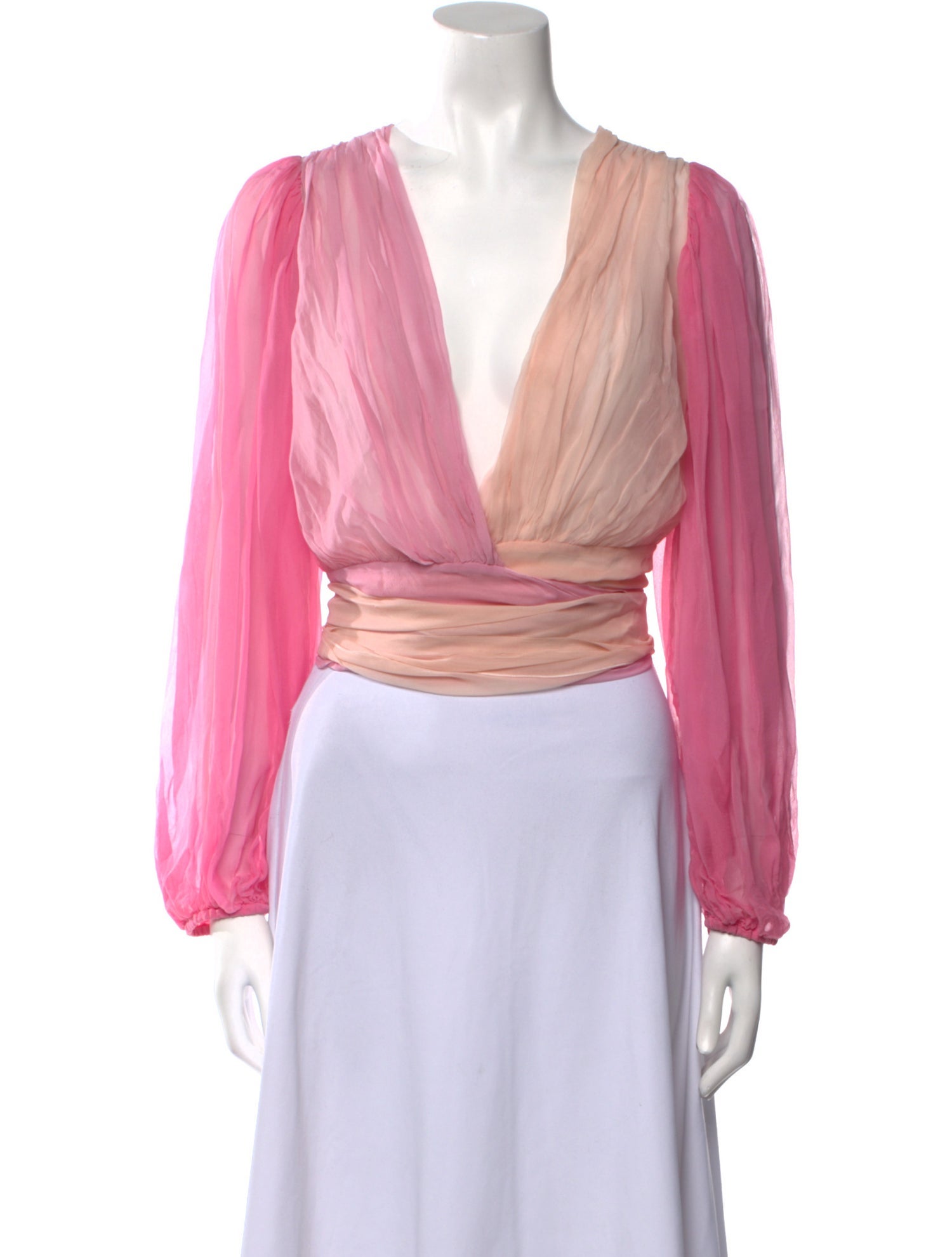 Dolce & Gabbana Silk V-Neck Crop Top