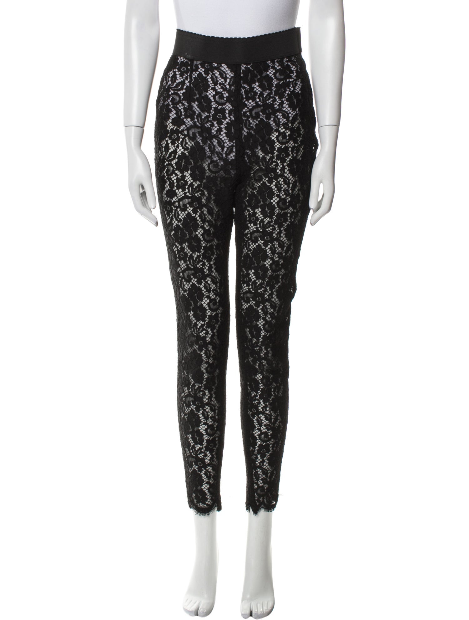 Dolce & Gabbana Lace Pattern Skinny Leg Pants