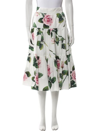 Dolce & Gabbana Floral Print Midi Length Skirt