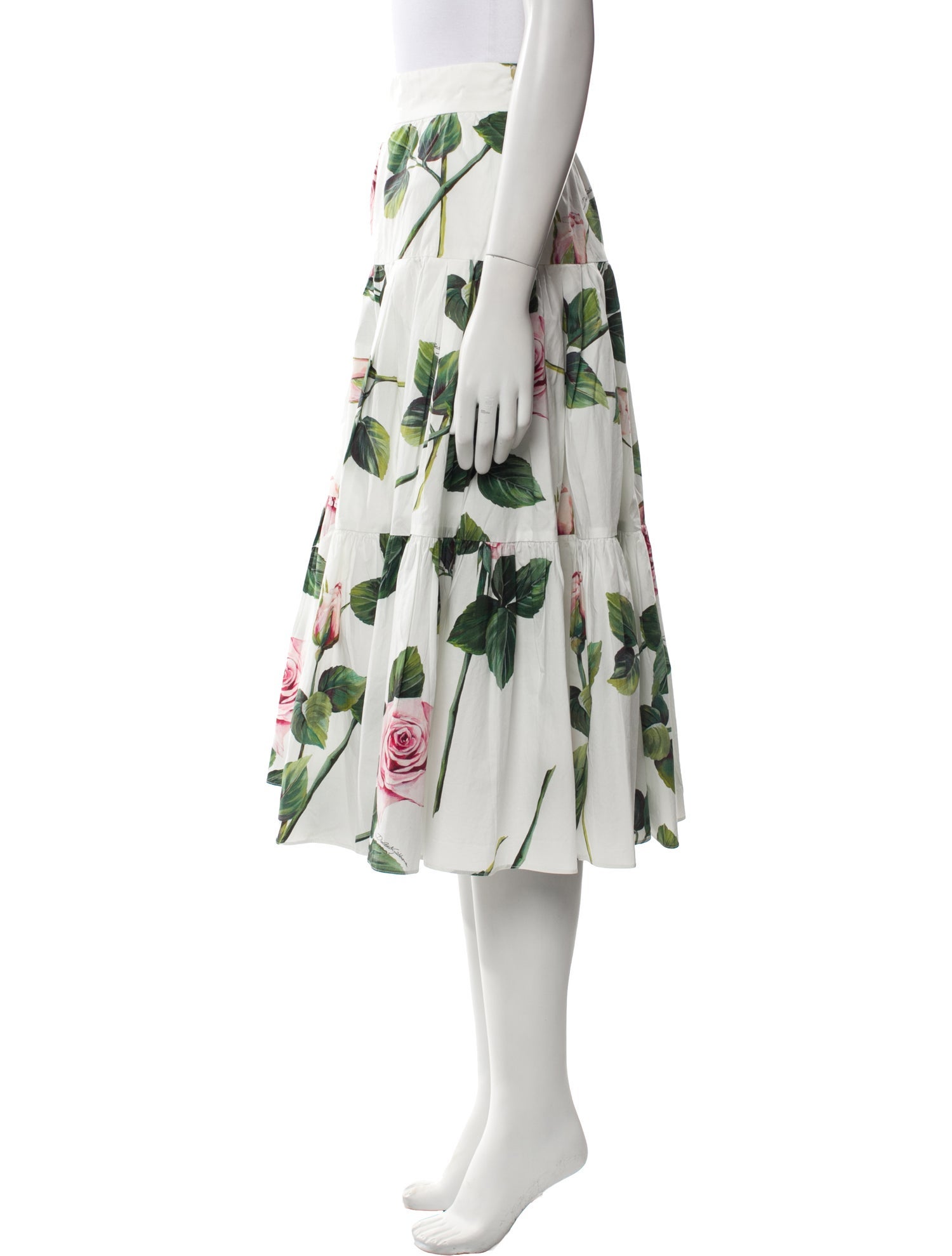 Dolce & Gabbana Floral Print Midi Length Skirt