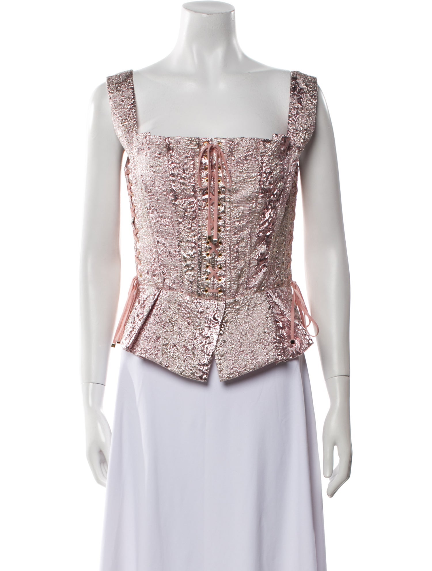 Dolce & Gabbana Printed Square Neckline Crop Top