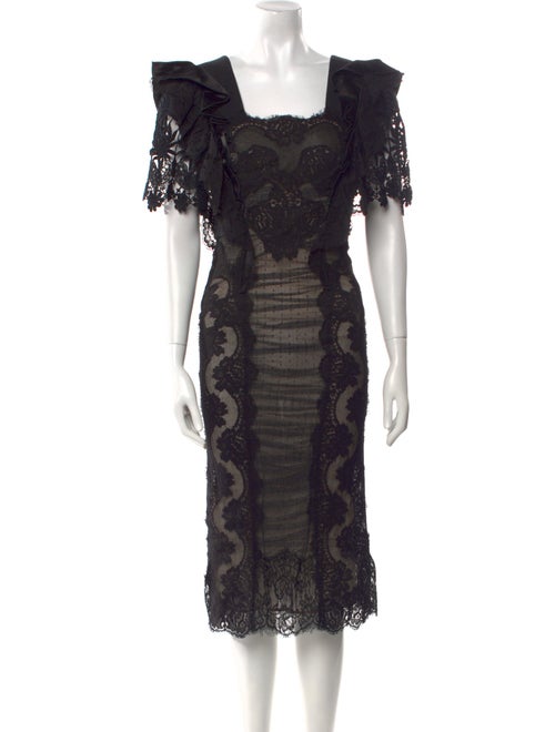 Dolce & Gabbana Lace Pattern Midi Length Dress