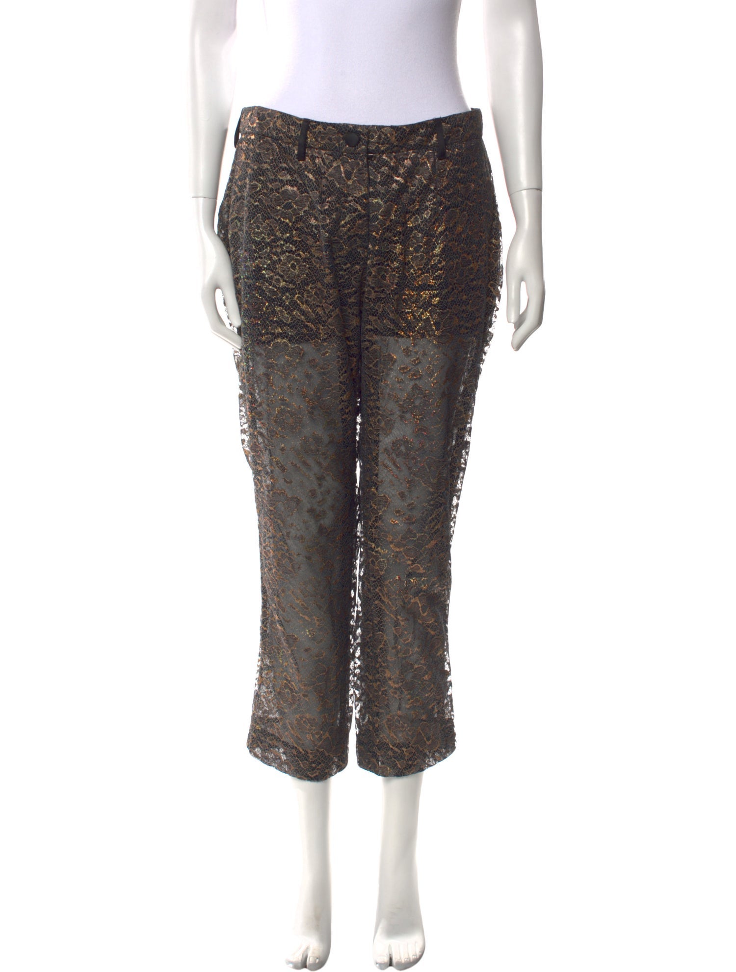 Dolce & Gabbana Lace Pattern Straight Leg Pants