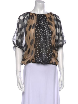 Dolce & Gabbana Silk Polka Dot Print Blouse