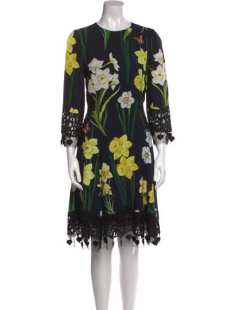 Dolce & Gabbana Floral Print Knee-Length Dress