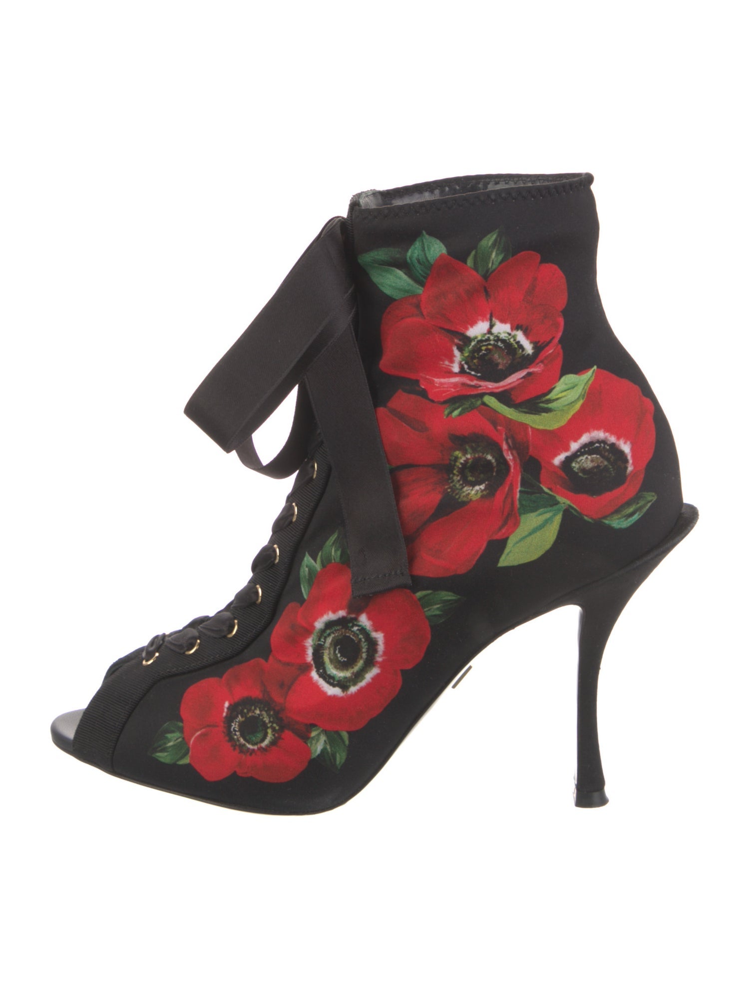 Dolce & Gabbana Satin Floral Print Pumps