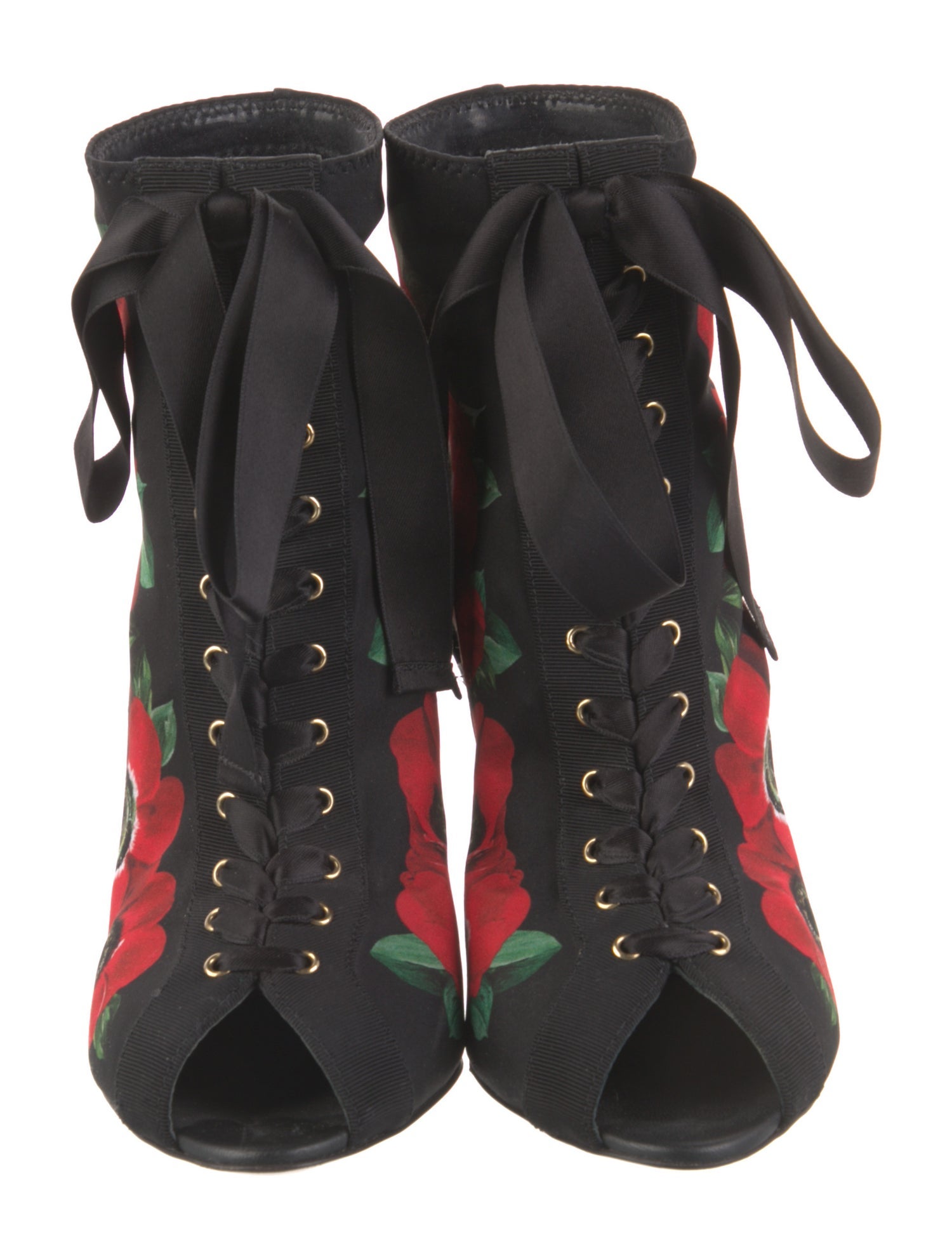 Dolce & Gabbana Satin Floral Print Pumps