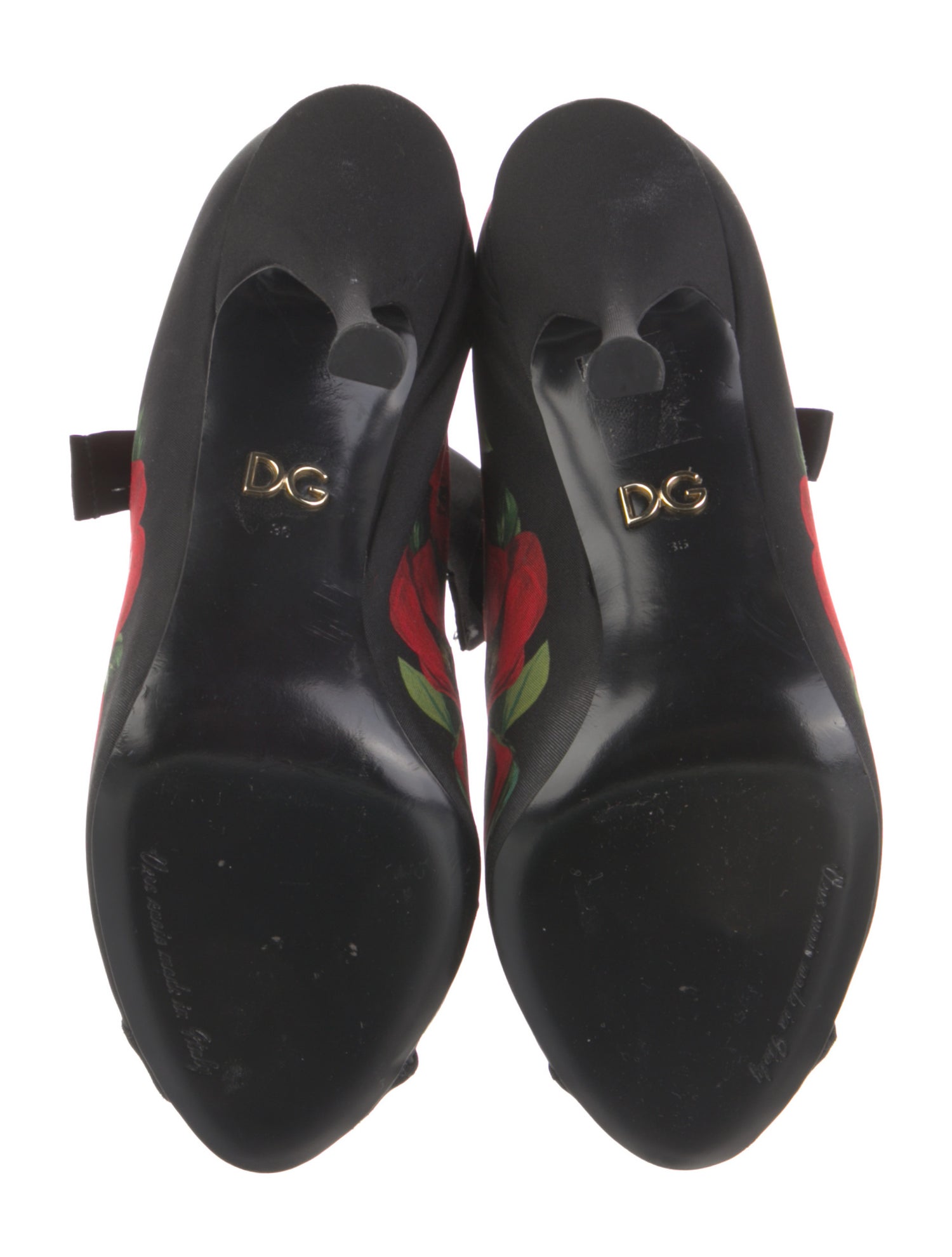 Dolce & Gabbana Satin Floral Print Pumps