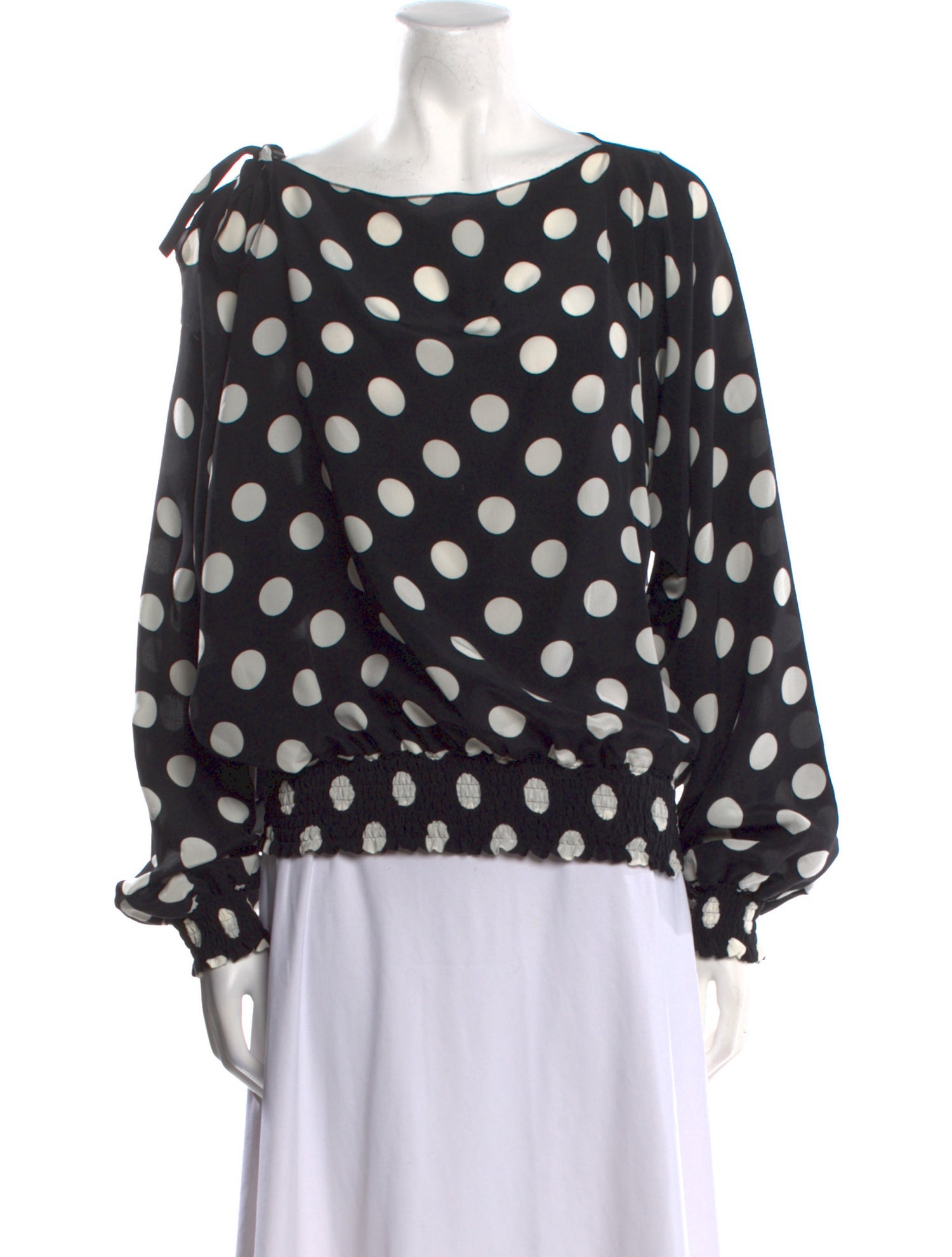 Dolce & Gabbana Polka Dot Print Bateau Neckline Sweatshirt