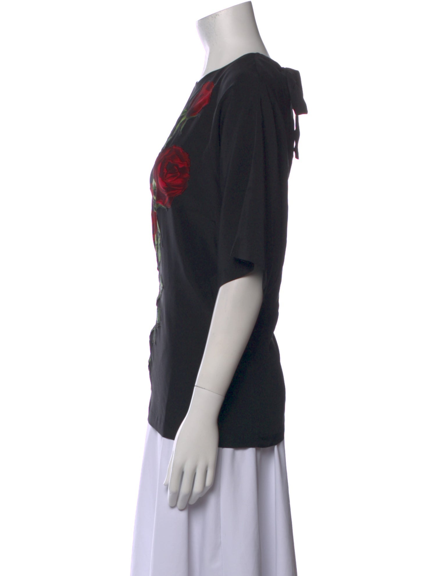 Dolce & Gabbana Silk Graphic Print T-Shirt