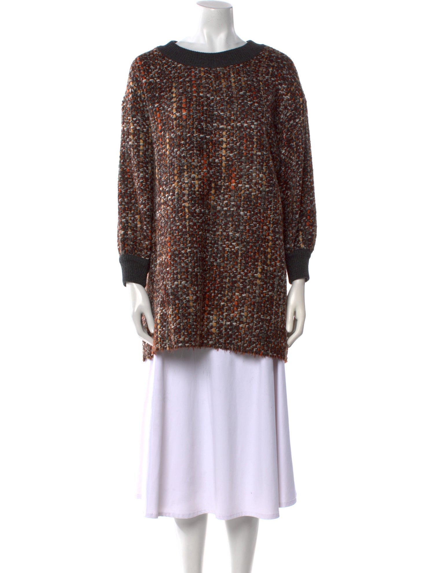 Dolce & Gabbana Tweed Pattern Crew Neck Sweater