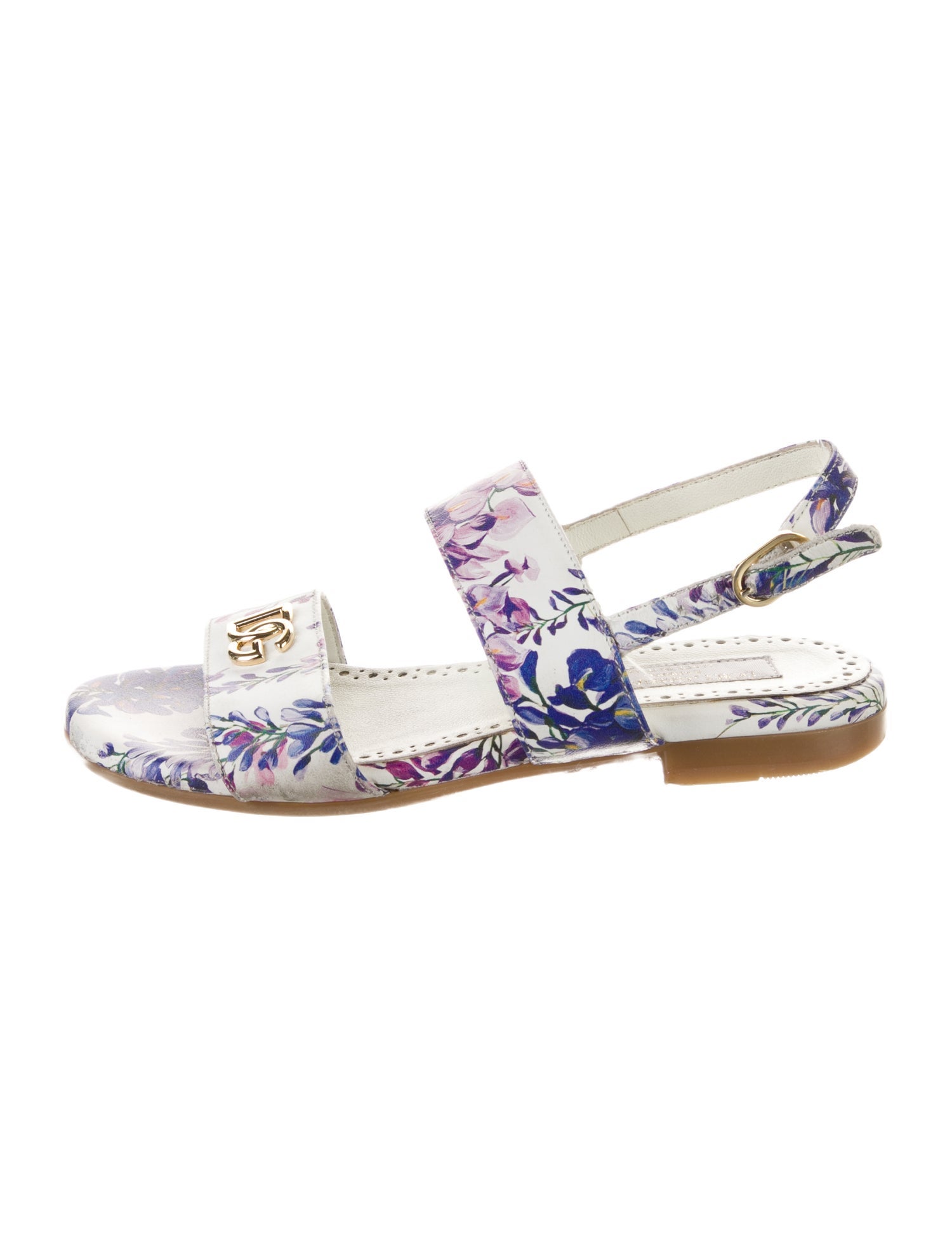 Dolce & Gabbana Girls' Printed Leather Sandals