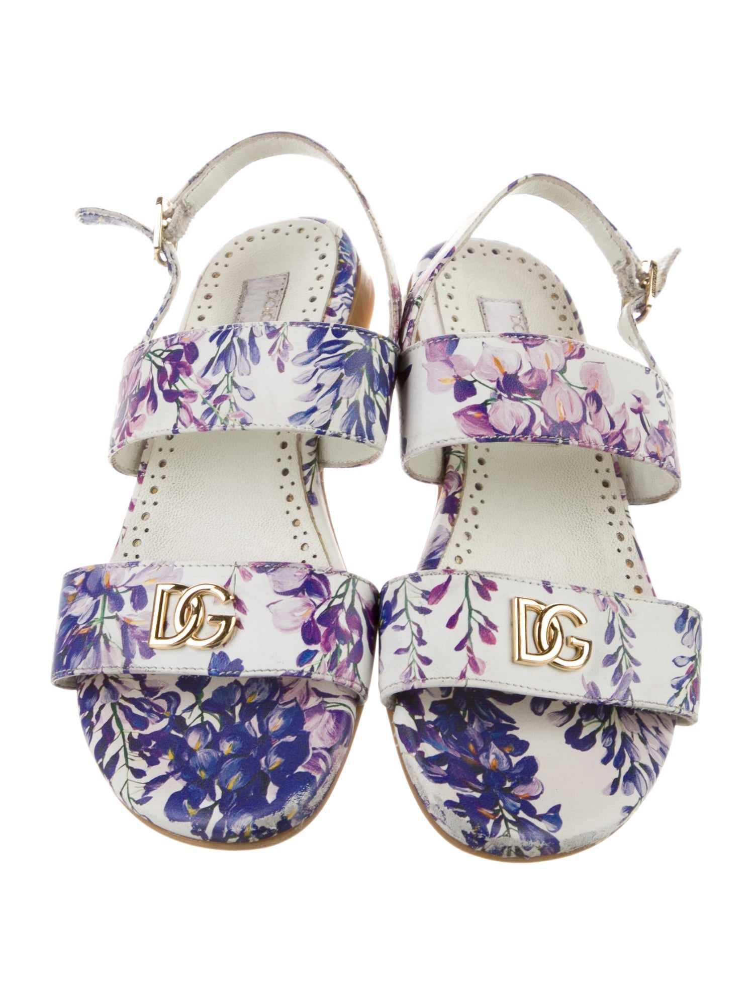 Dolce & Gabbana Girls' Printed Leather Sandals