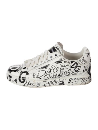 Dolce & Gabbana Leather Printed Sneakers
