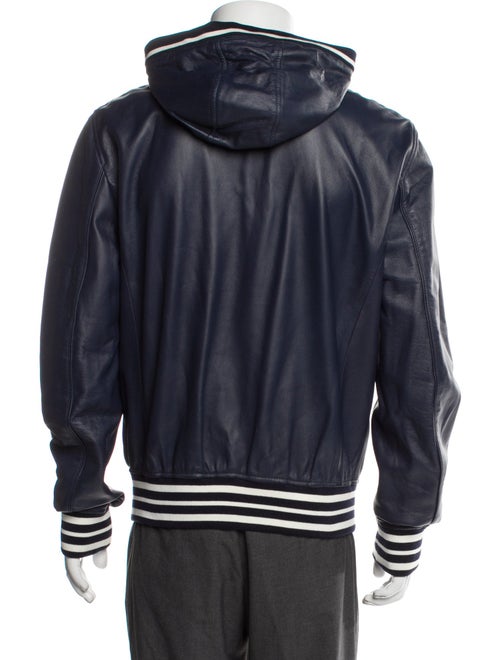 Dolce & Gabbana Lamb Leather Striped Bomber Jacket