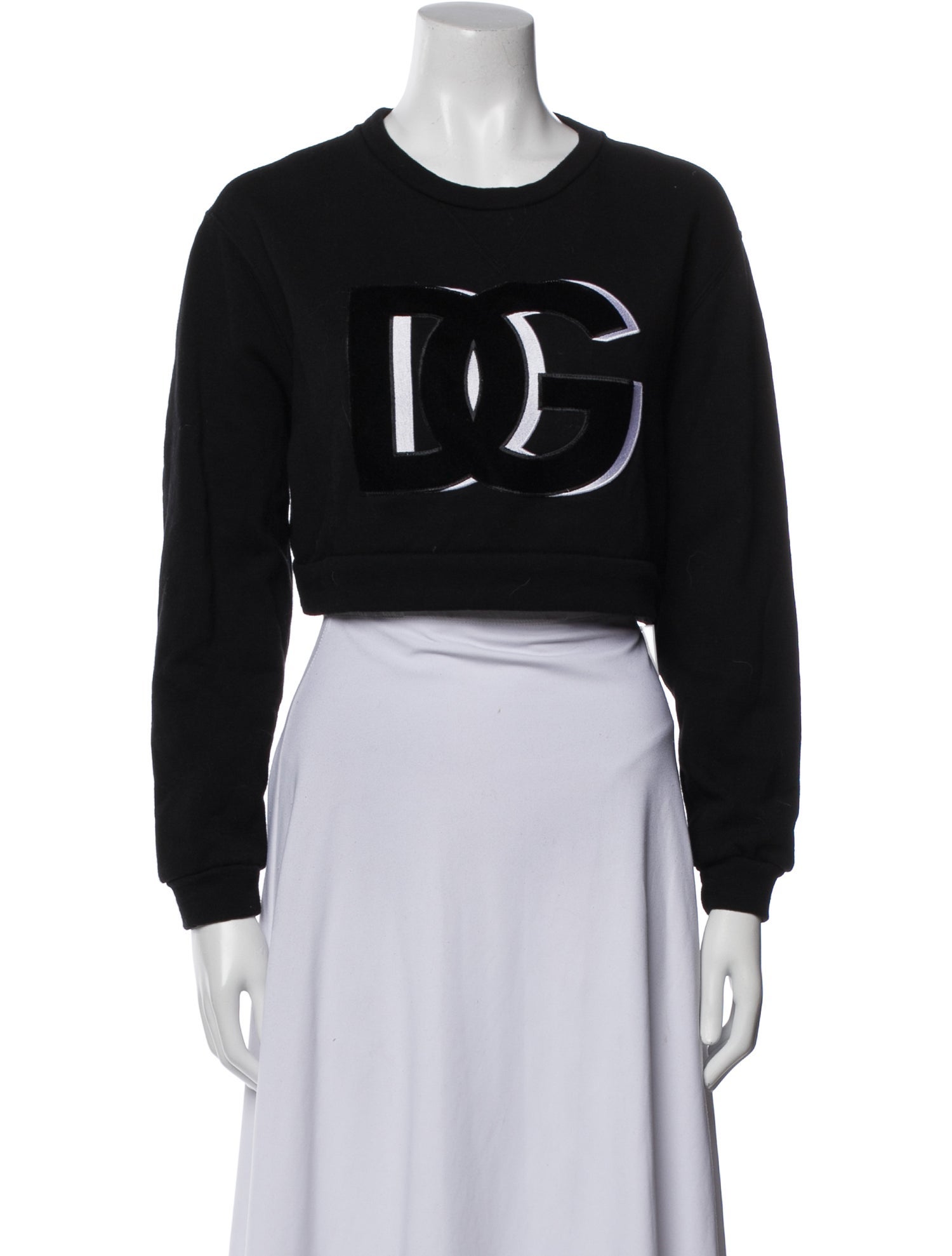 Dolce & Gabbana Graphic Print Crew Neck Crop Top