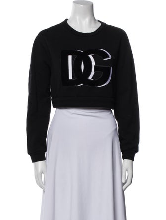 Dolce & Gabbana Graphic Print Crew Neck Crop Top