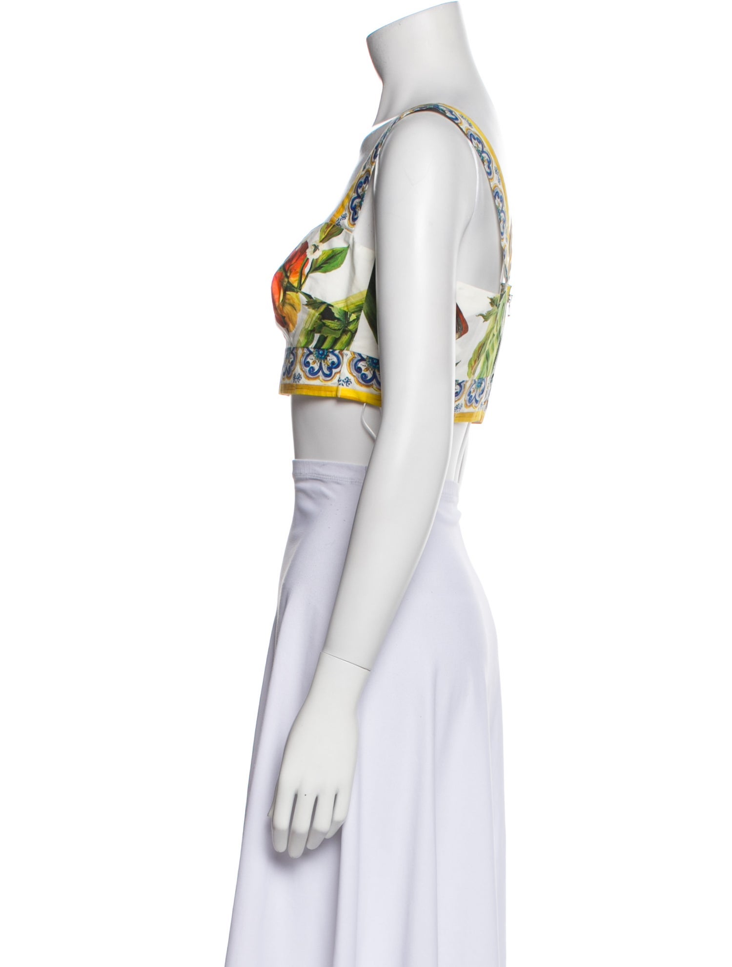 Dolce & Gabbana Printed Square Neckline Crop Top