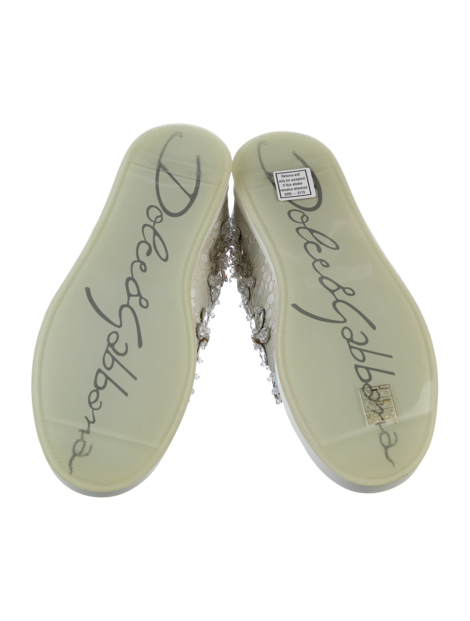 Dolce & Gabbana Leather Lace Pattern Sneakers