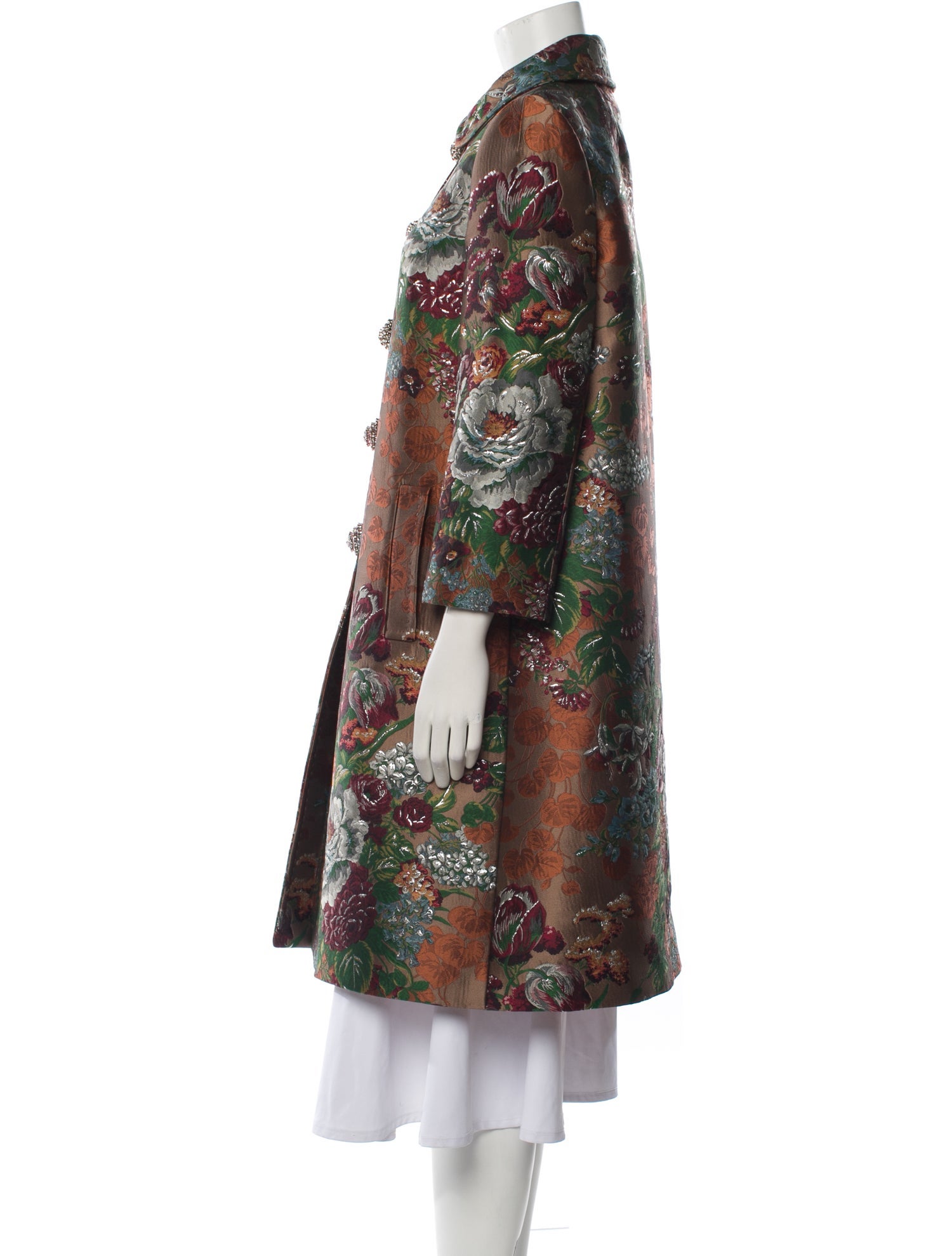 Dolce & Gabbana Floral Print Trench Coat