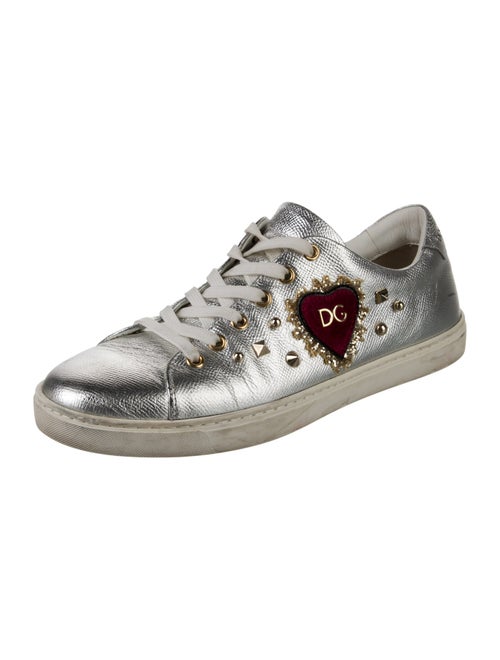 Dolce & Gabbana Leather Studded Accents Sneakers