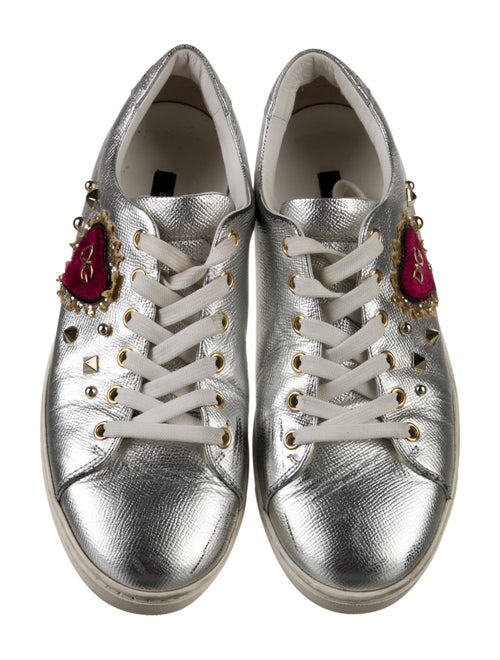 Dolce & Gabbana Leather Studded Accents Sneakers